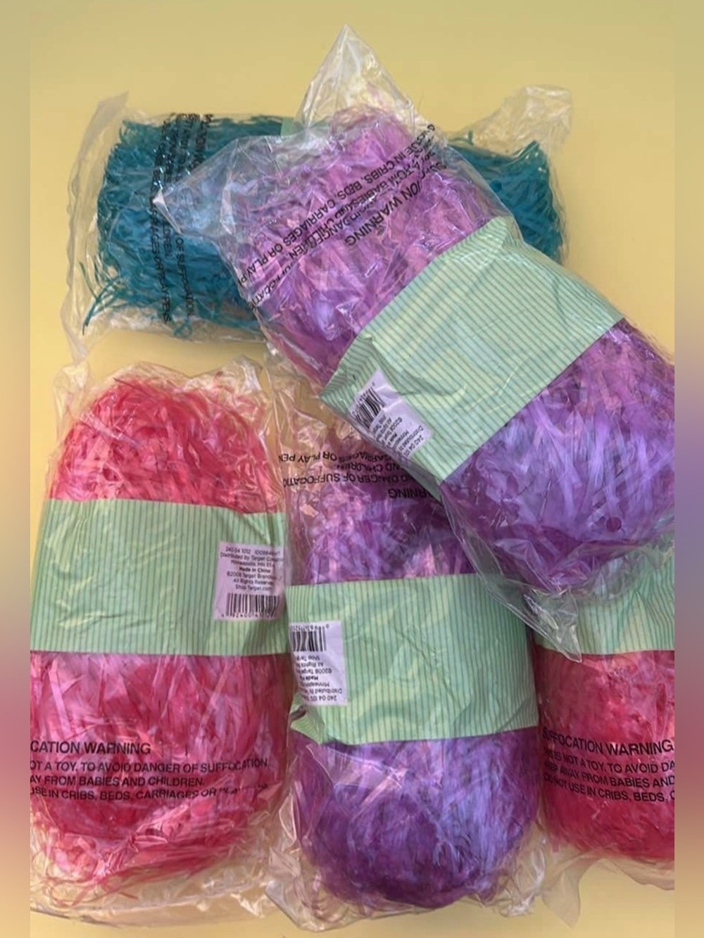 Pack of 5 Shredded Easter Holiday Grass Egg Hunting Gift Basket Home